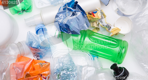 Image of Crumpled plastic bottle for recycling