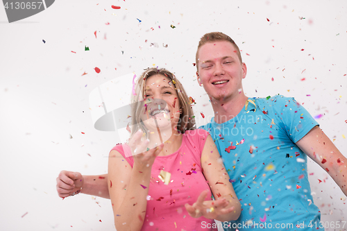 Image of romantic couple celebrating