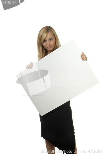 Image of woman with empty poster