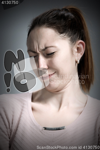 Image of portrait of disgusted woman