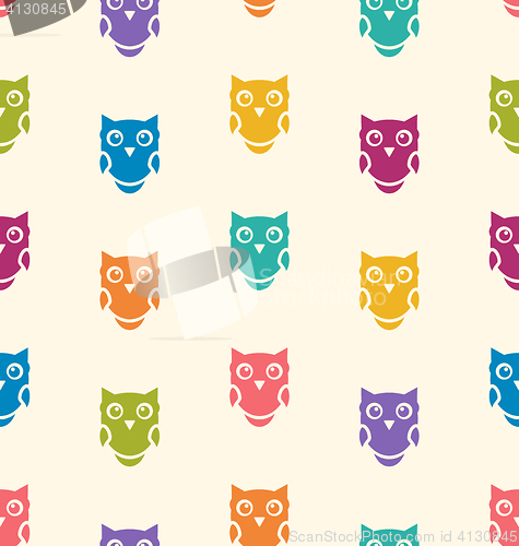 Image of Seamless Animals Owl Pattern