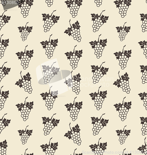 Image of Seamless Texture with Bunch of Grape, Vintage Pattern