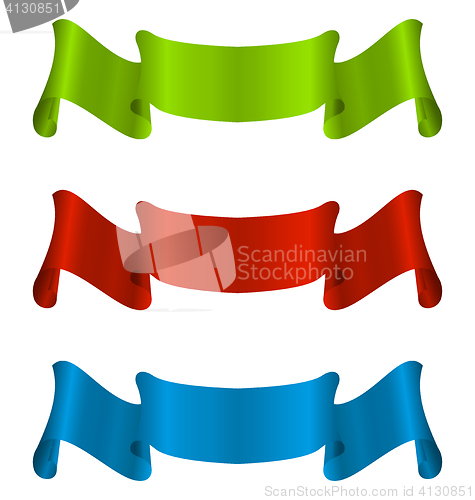 Image of Three colorful ribbon tape isolated on white background