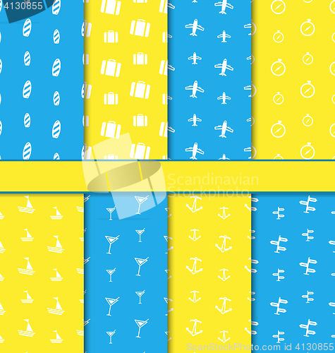 Image of Set Seamless Textures with Nautical Elements 
