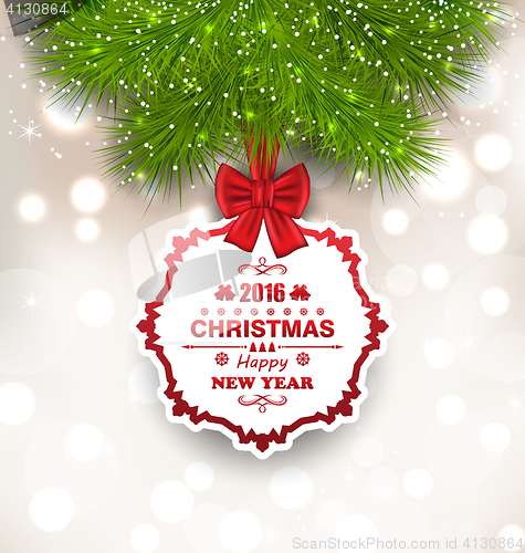 Image of New Year Glowing Background, Christmas Greeting Card