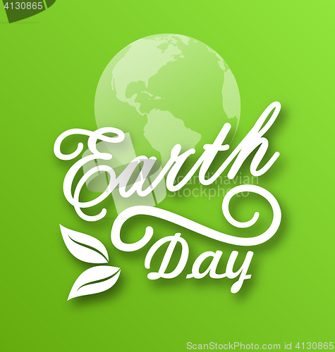 Image of Earth Day, Words, Planets and Leaves