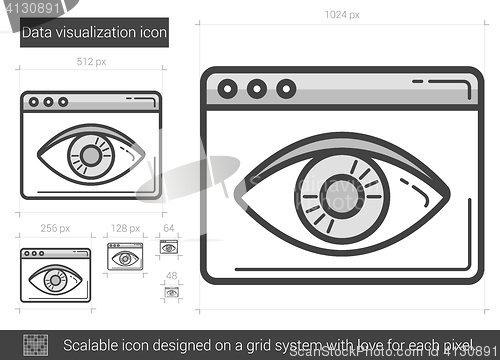 Image of Data vizualization line icon.