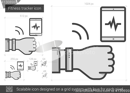 Image of Fitness tracker line icon.