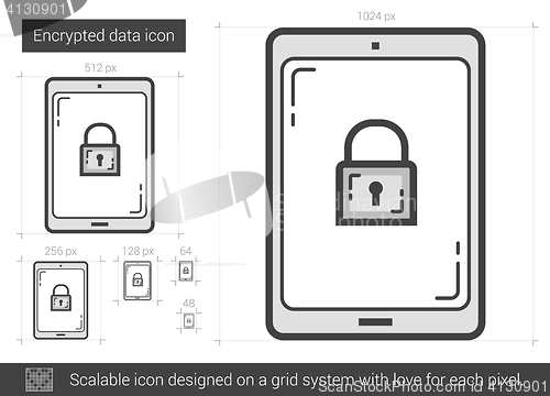 Image of Encrypted data line icon.