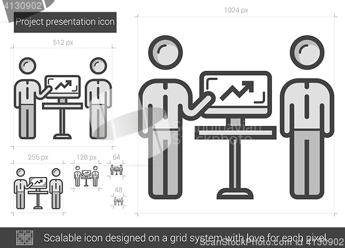 Image of Project presentation line icon.