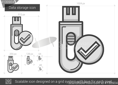 Image of Data storage line icon.