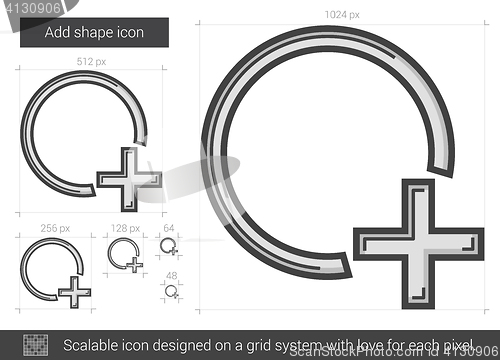 Image of Add shape line icon.