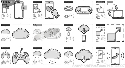 Image of Mobility line icon set.