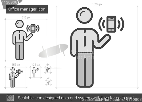 Image of Office manager line icon.