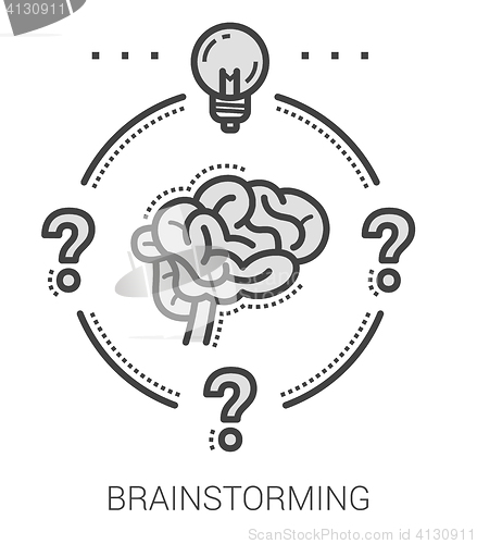 Image of Brainstorming line icons.