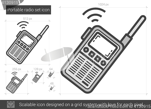 Image of Portable radio set line icon.