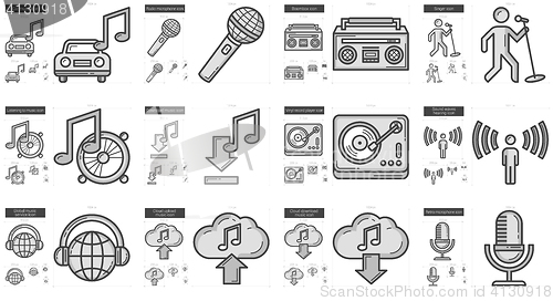 Image of Music line icon set.