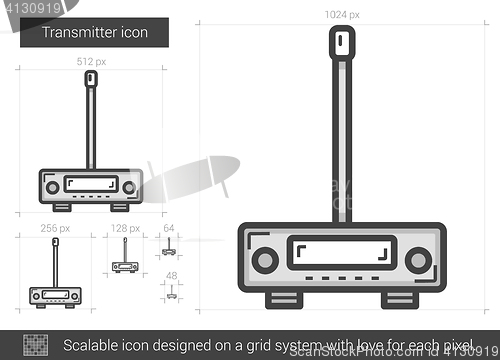 Image of Transmitter line icon.