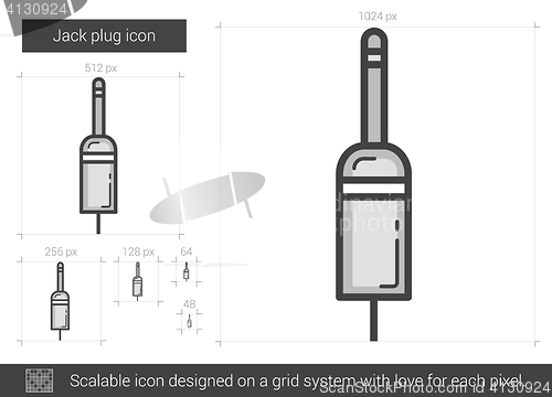 Image of Jack plug line icon.