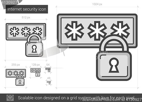 Image of Internet security line icon.