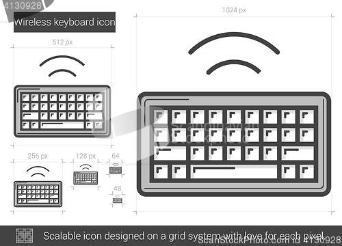 Image of Wireless keyboard line icon.