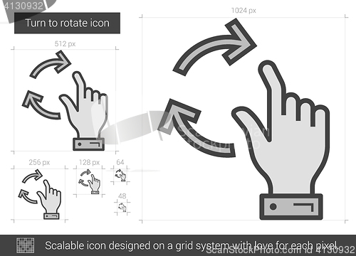 Image of Turn to rotate line icon.