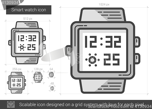 Image of Smart watch line icon.