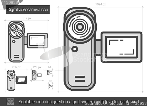 Image of Digital videocamera line icon.