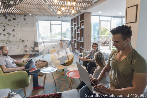 Image of business man at modern  office