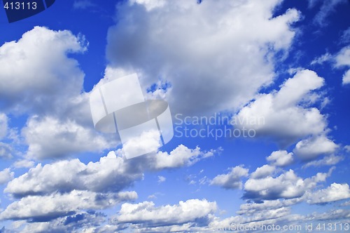 Image of Blue sky with white clouds