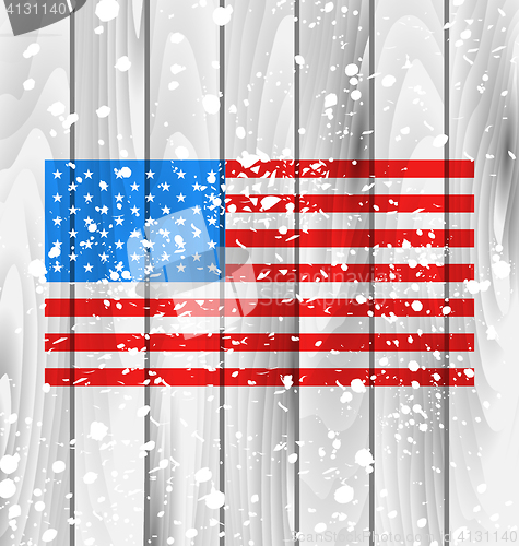 Image of American Grunge Background with Flag