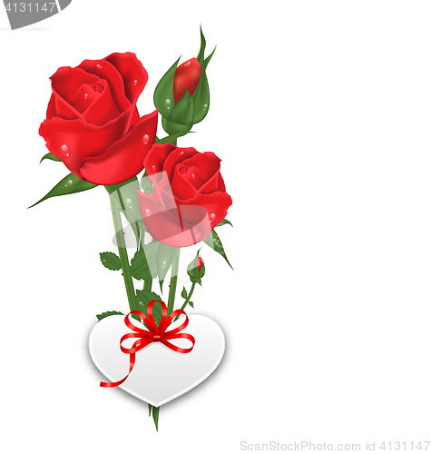 Image of Bouquet Beautiful Flowers Roses Happy Valentines Day