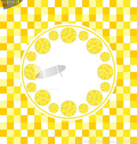 Image of Round Frame with Sliced Lemons