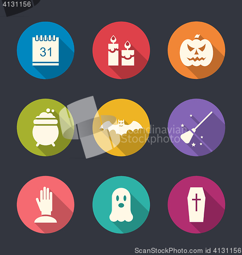 Image of Party Flat Icons with Halloween