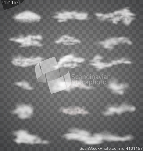 Image of Collection clouds on transparent background