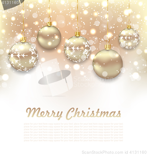 Image of Christmas Glossy Postcard with Beautiful Balls