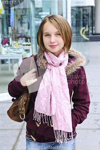 Image of Teenage girl shopping