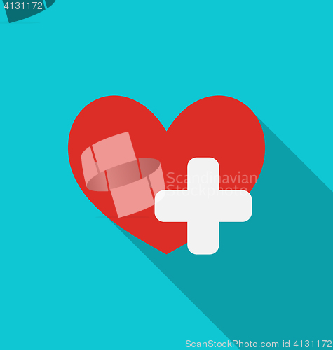 Image of Trendy medical symbol with long shadow