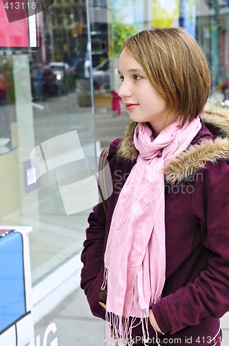 Image of Teenage girl shopping