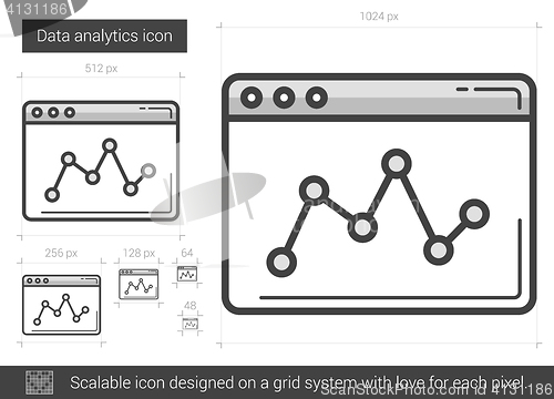 Image of Data analytics line icon.