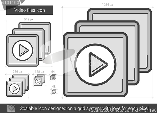 Image of Video files line icon.