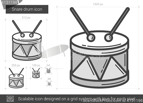 Image of Snare drum line icon.