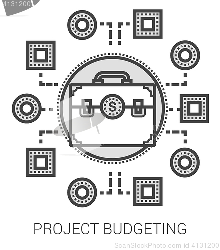 Image of Project budgeting line icons.