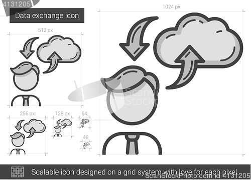 Image of Data exchange line icon.