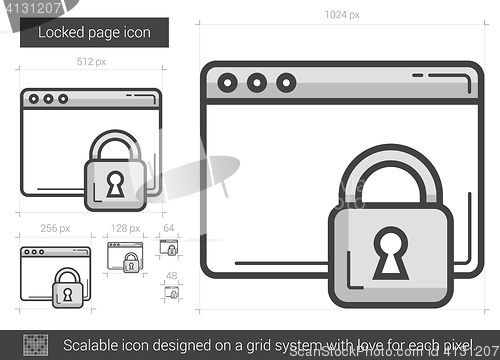 Image of Locked page line icon.