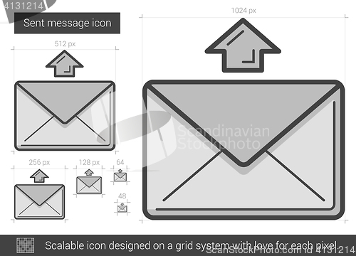 Image of Send message line icon.