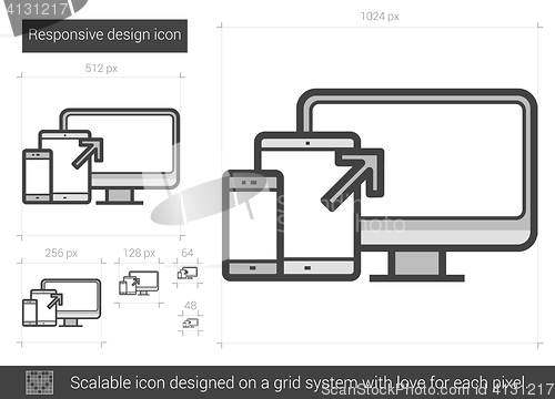 Image of Responsive design line icon.