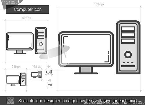 Image of Computer line icon.