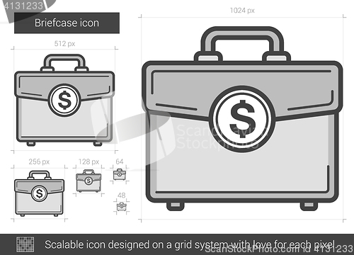 Image of Briefcase line icon.