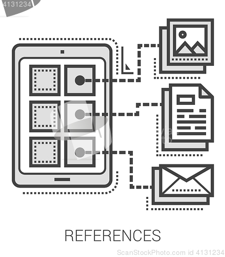 Image of References line icons.